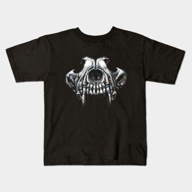 Wolf Skull Kids T-Shirt by brittney_taylor13